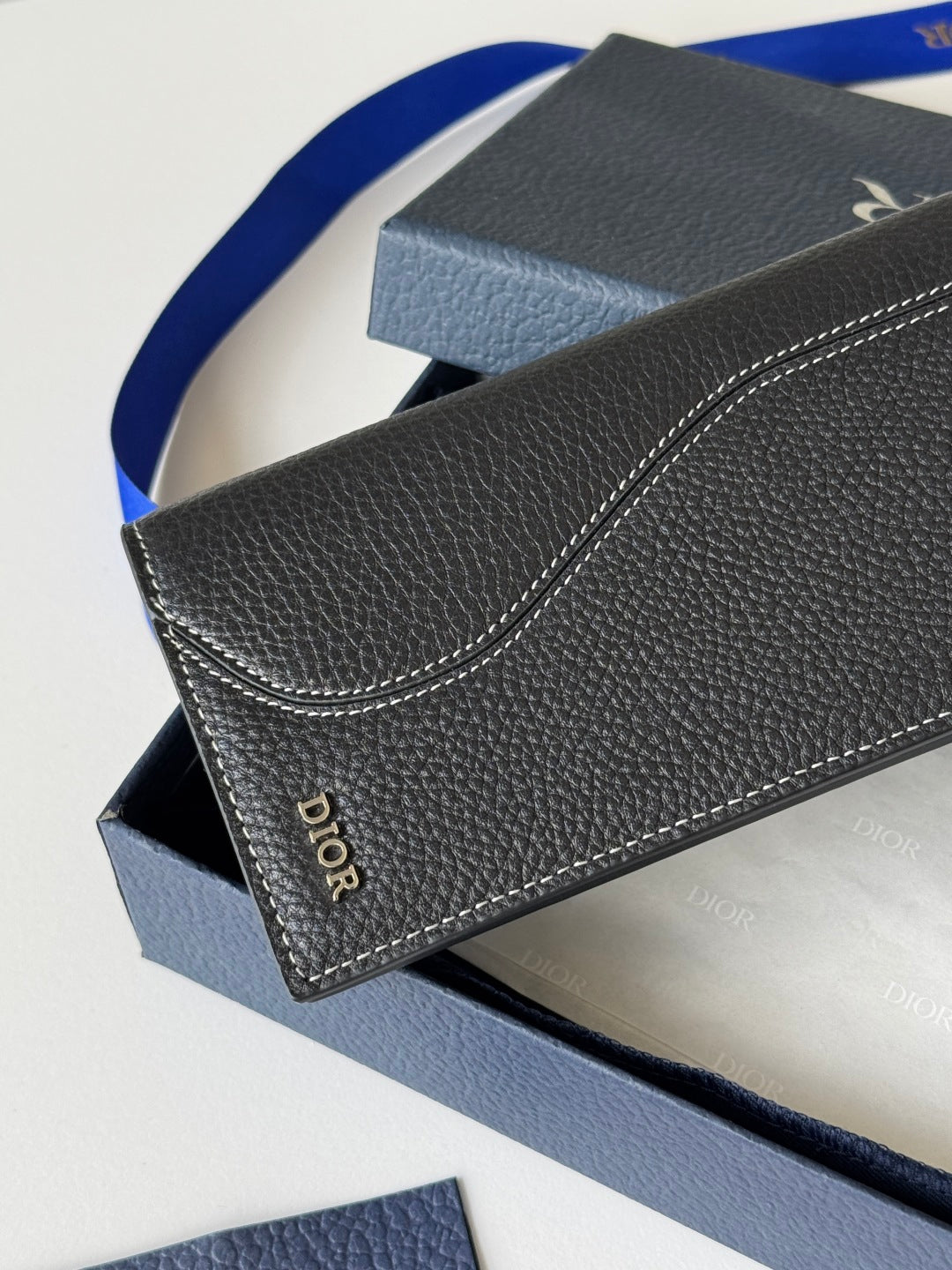 CD Saddle Long Vertical Wallet Black Cowhide mysite