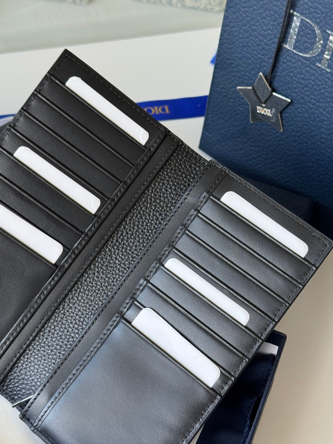 CD Saddle Long Vertical Wallet Black Beige Cowhide & Jacquard mysite