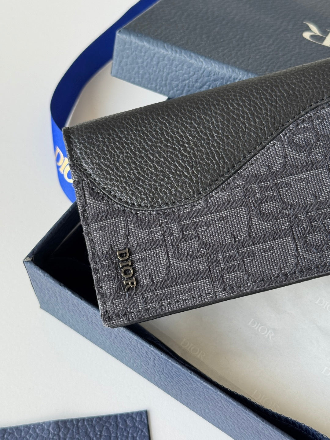 CD Saddle Long Vertical Wallet Black Cowhide & Jacquard mysite