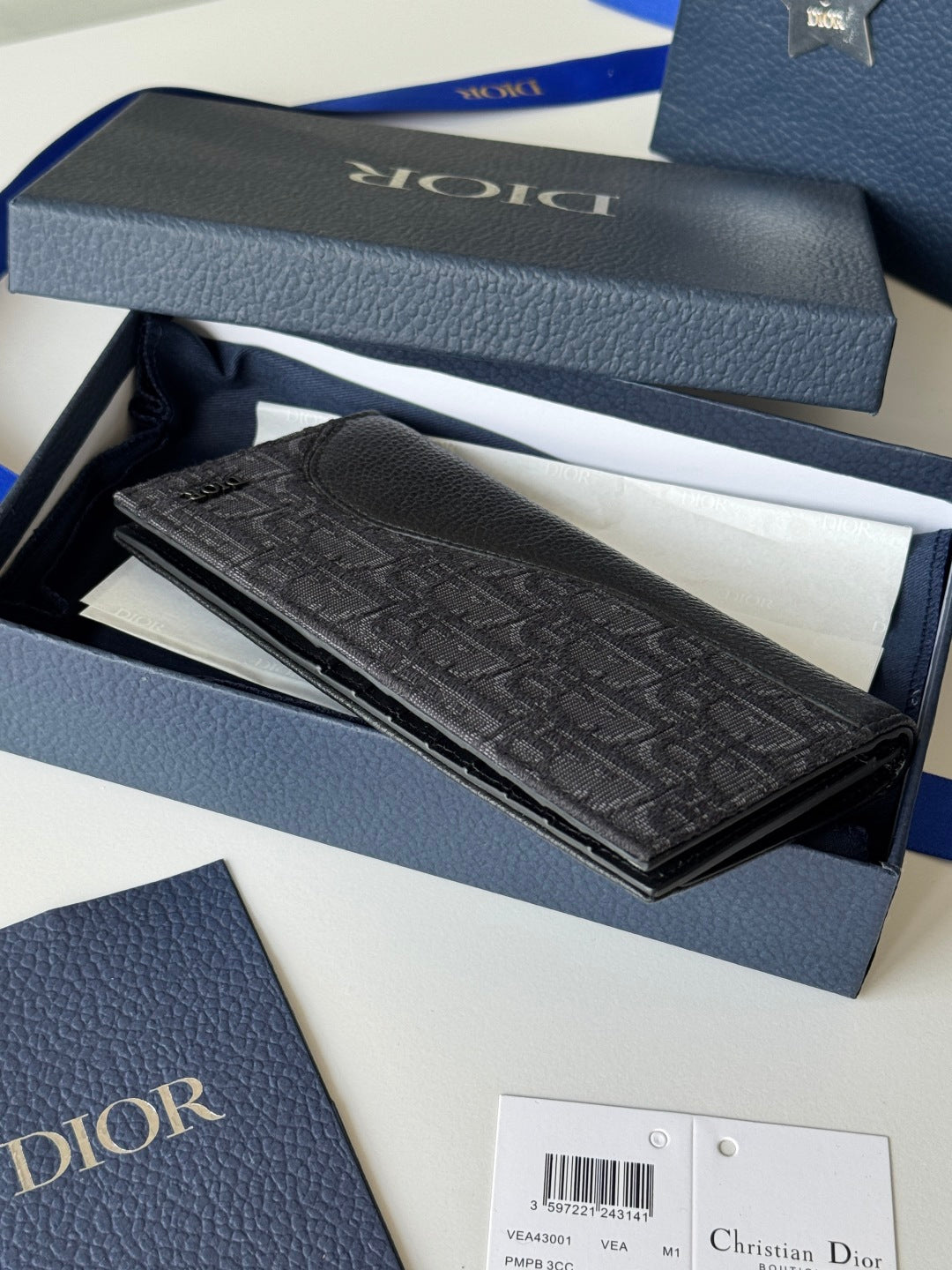 CD Saddle Long Vertical Wallet Black Cowhide & Jacquard mysite