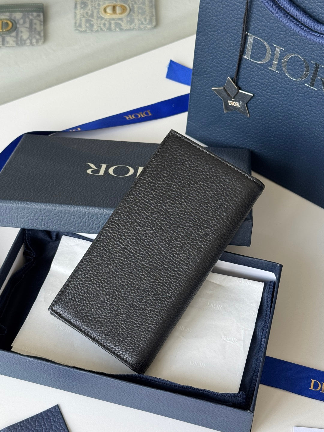 CD Saddle Long Vertical Wallet Black Cowhide & Jacquard mysite