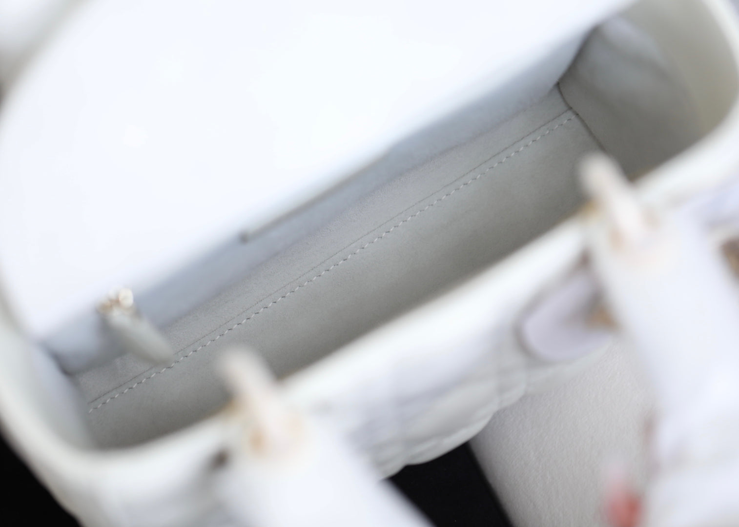 CD Lady Dior 20 Bag White Lambskin mysite