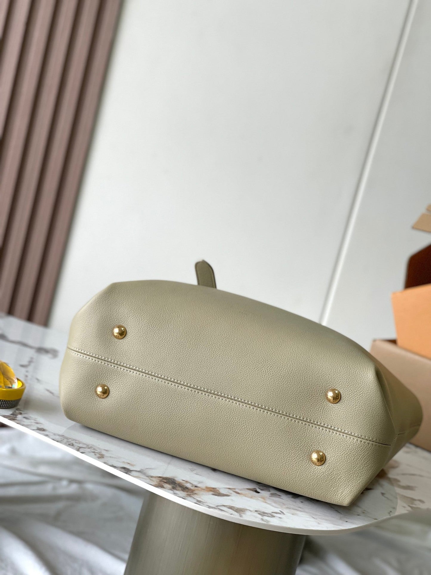 LOW KEY CABAS 47 IN BEIGE GRAINED CALFSKIN GOLD BUCKLE mysite