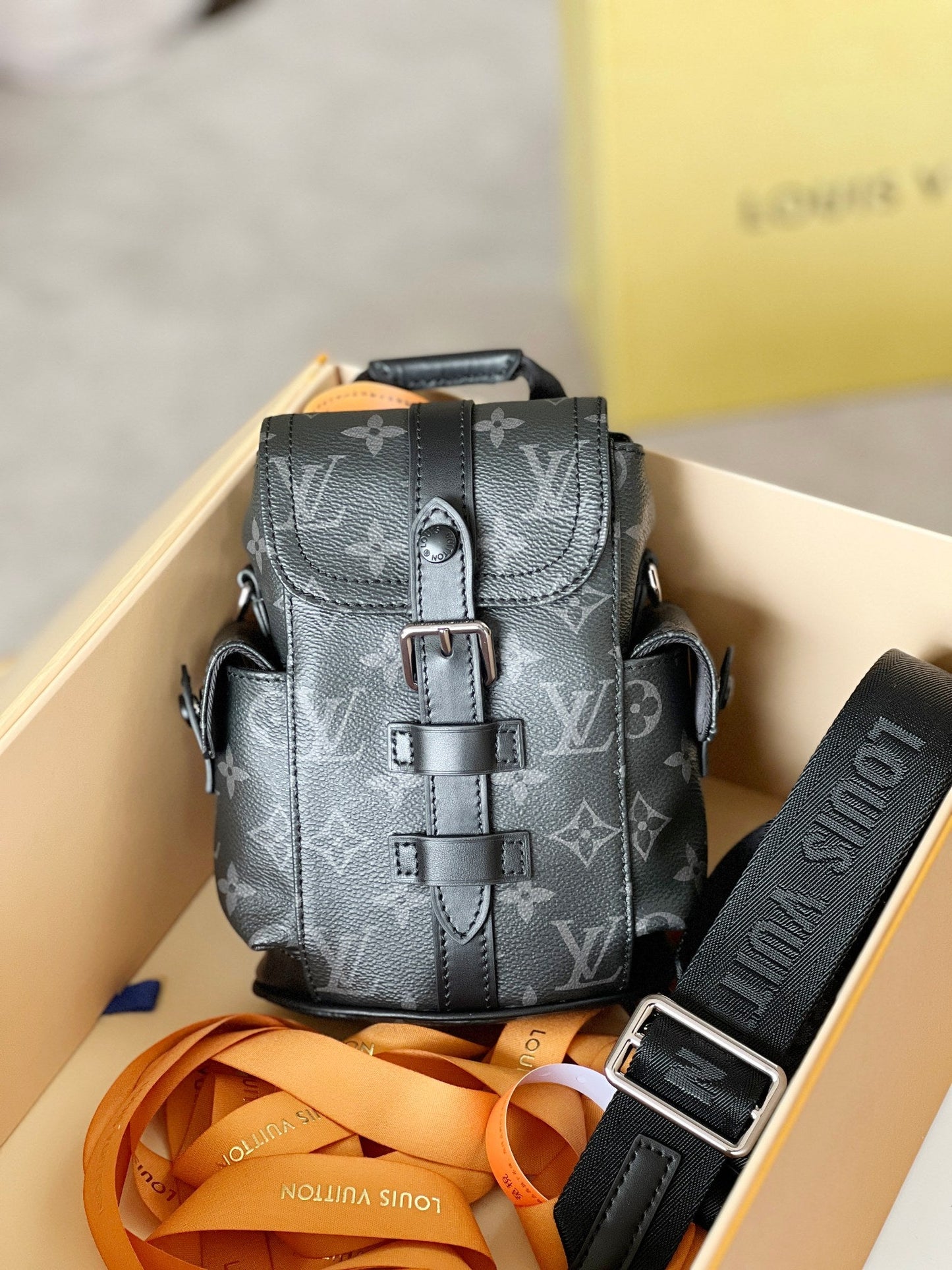 LV 24 Nano Christopher Handbag Black Monogram Eclipse Canvas mysite