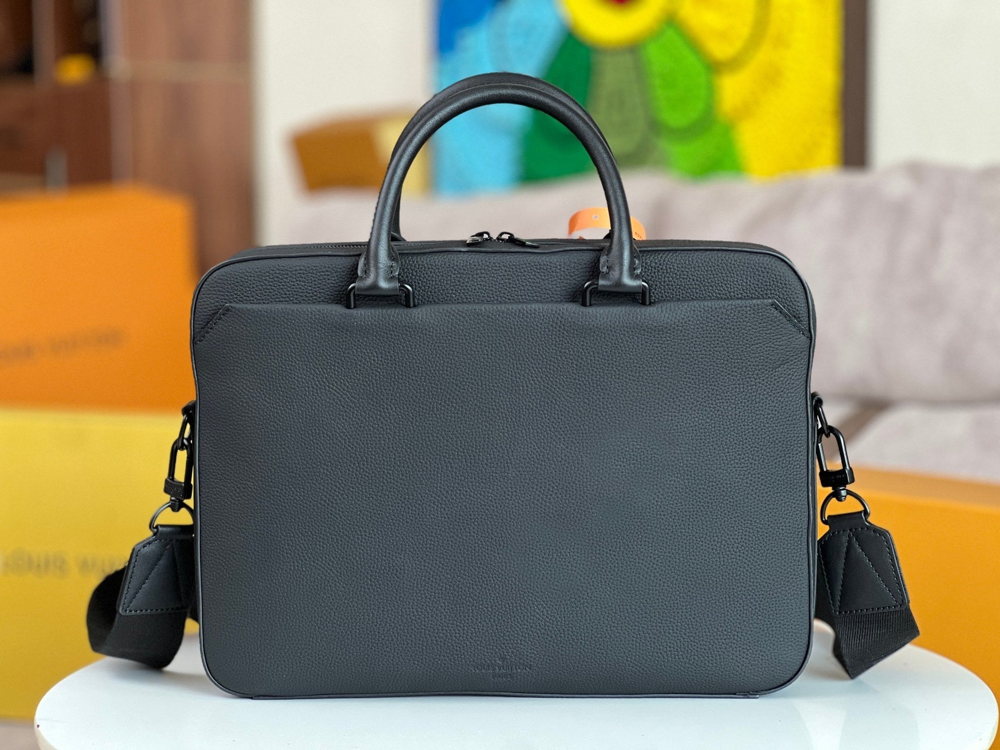 LV Pilot Briefcase 39cm Black Cowhide 257876 mysite