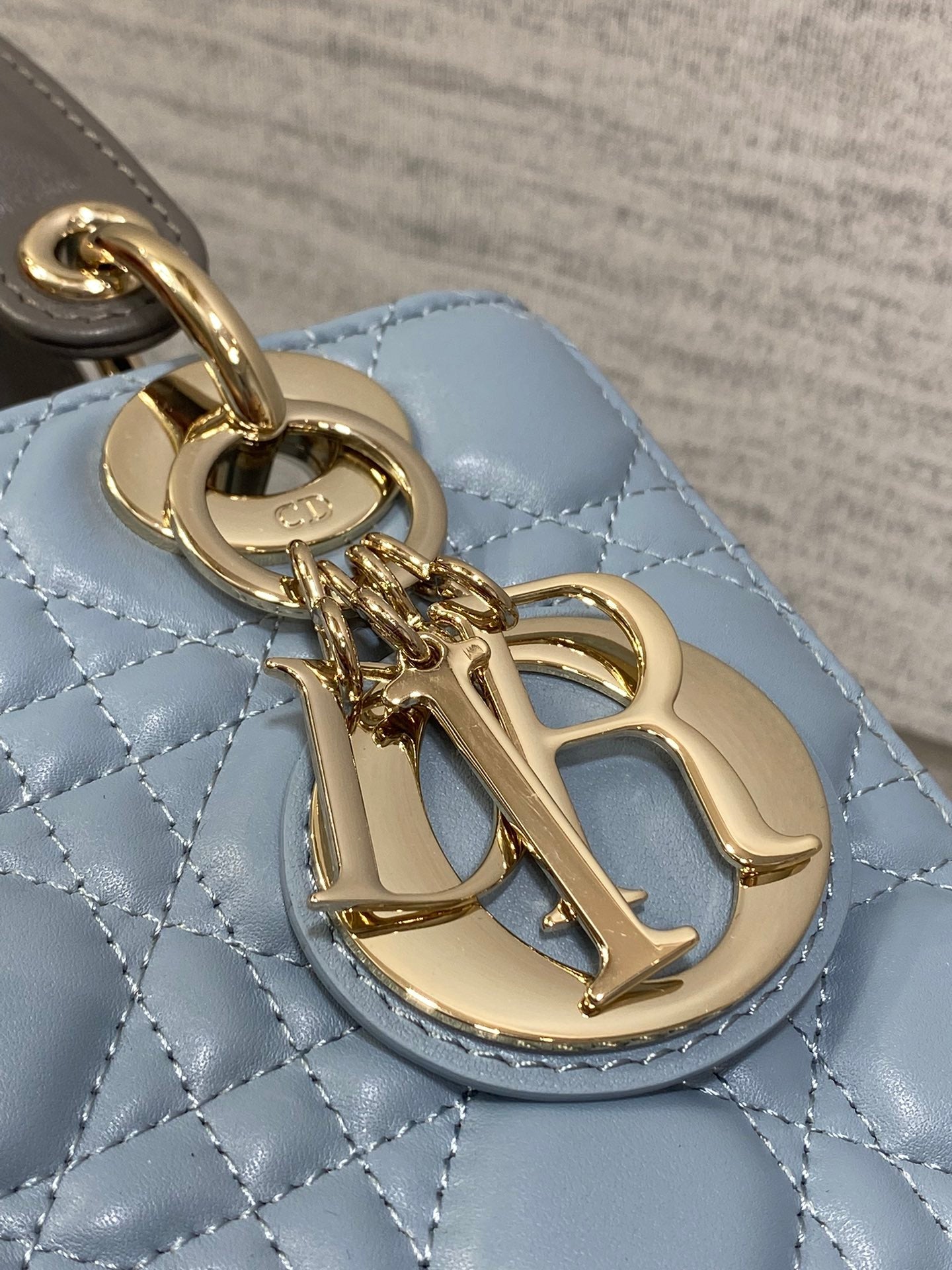 CD Lady Dior Bag Blue Grey Sheepskin 214235 mysite