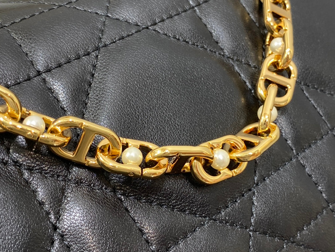 CD Macrocannage Ange Shoulder Bag 20 Black Calfskin mysite