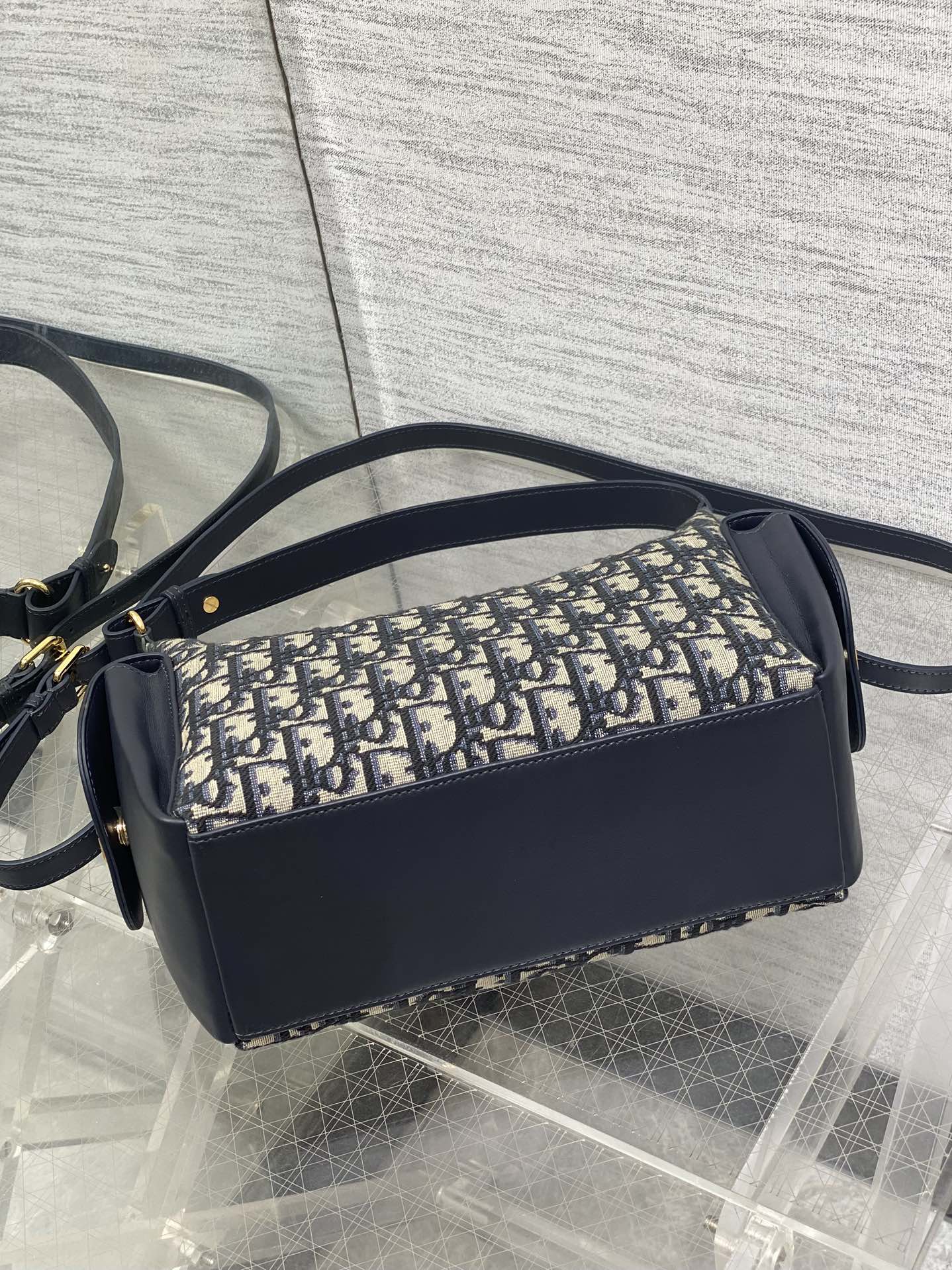 CD Medium Dream Bag 24 Blue Oblique Jacquard and Calfskin mysite