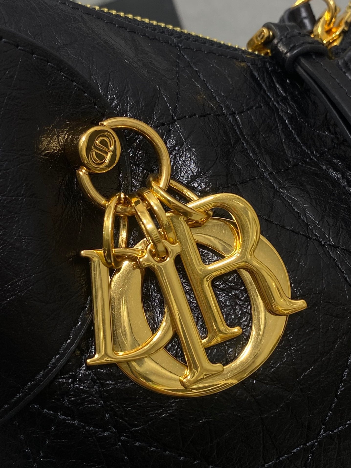 CD VOYAGE handbag 23 Black Crinkled Calfskin mysite