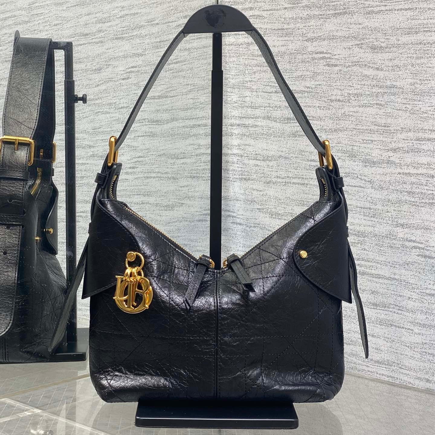 CD VOYAGE handbag 23 Black Crinkled Calfskin mysite