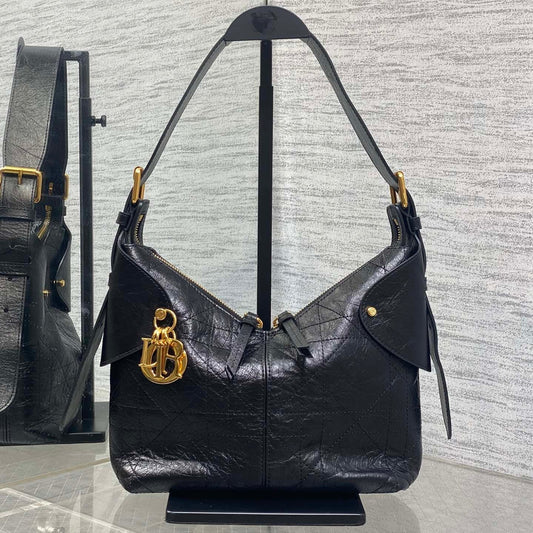 CD VOYAGE handbag 23 Black Crinkled Calfskin mysite