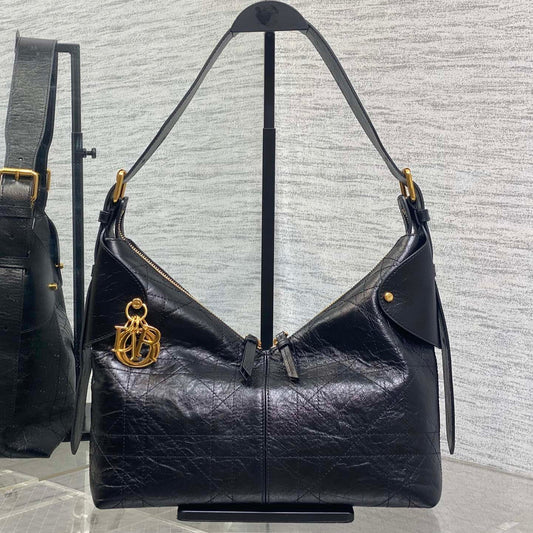 CD VOYAGE handbag 28 Black Crinkled Calfskin mysite