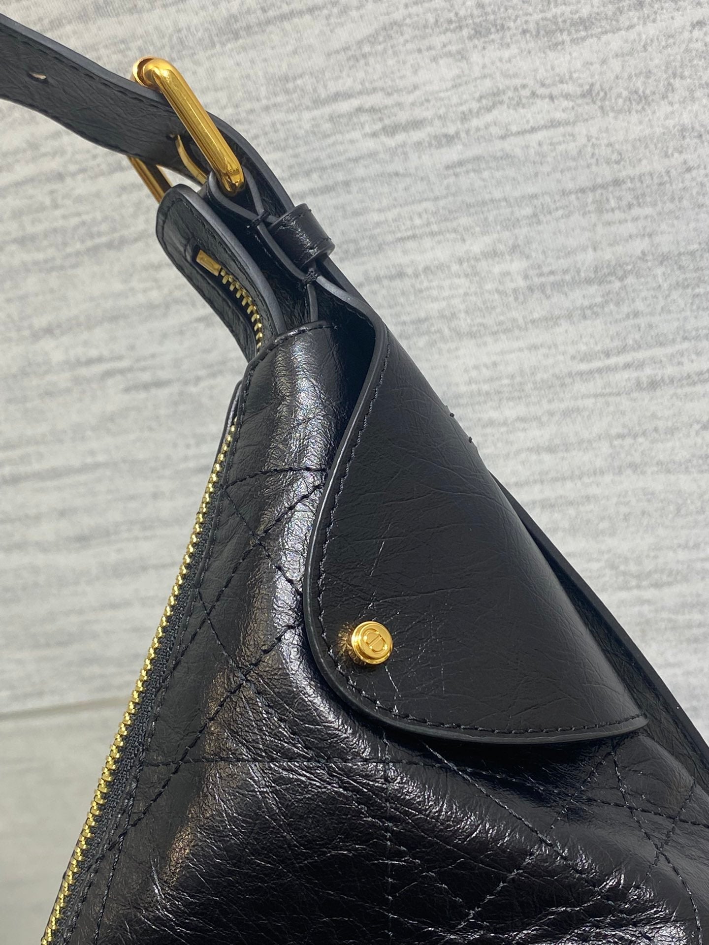 CD VOYAGE handbag 28 Black Crinkled Calfskin mysite