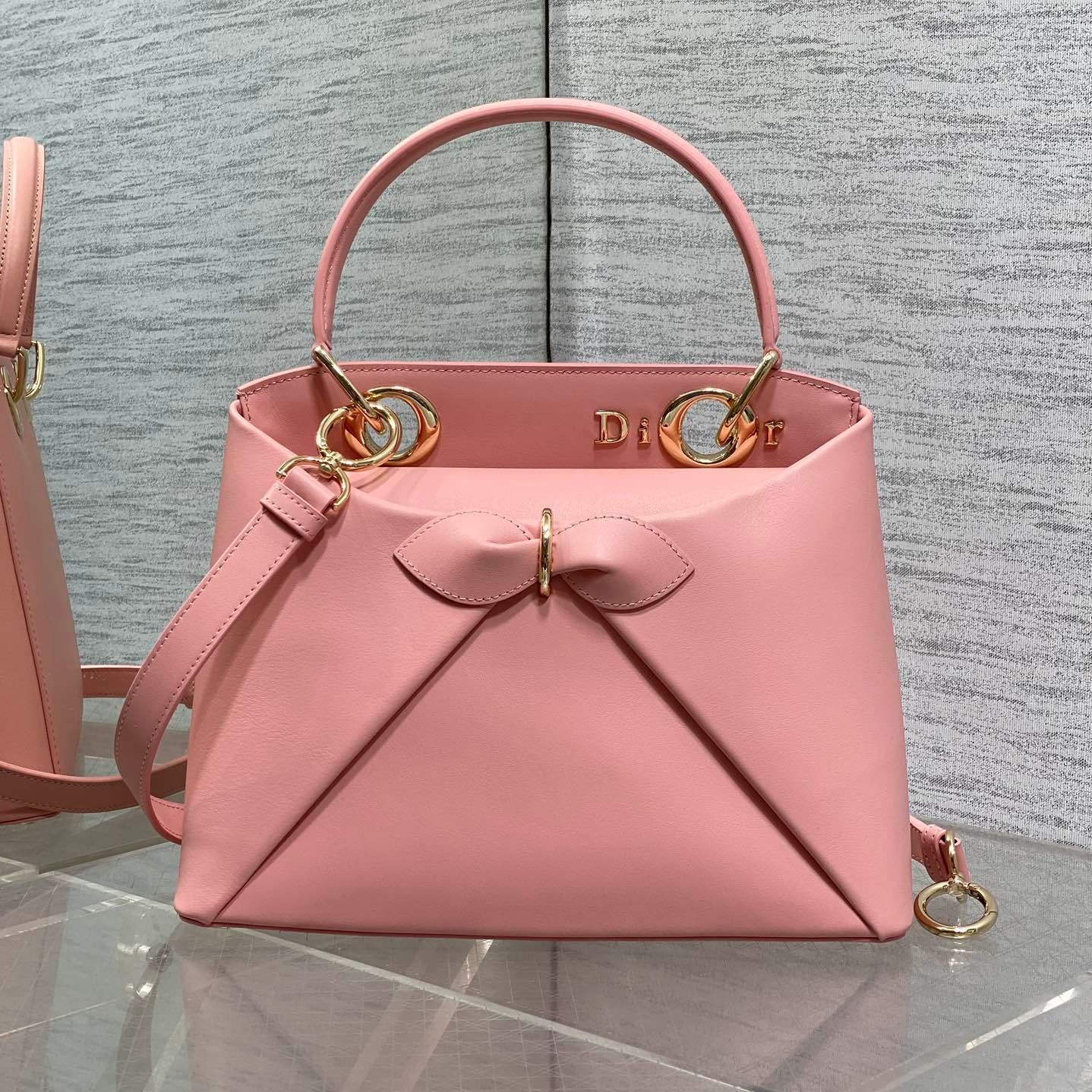 CD 26SS Bow-Adorned Bag Blush Pink Calfskin 272507 mysite