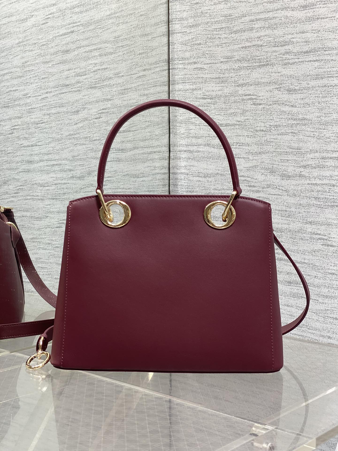 CD 26SS Bow-Adorned Bag Burgundy Calfskin 272517 mysite