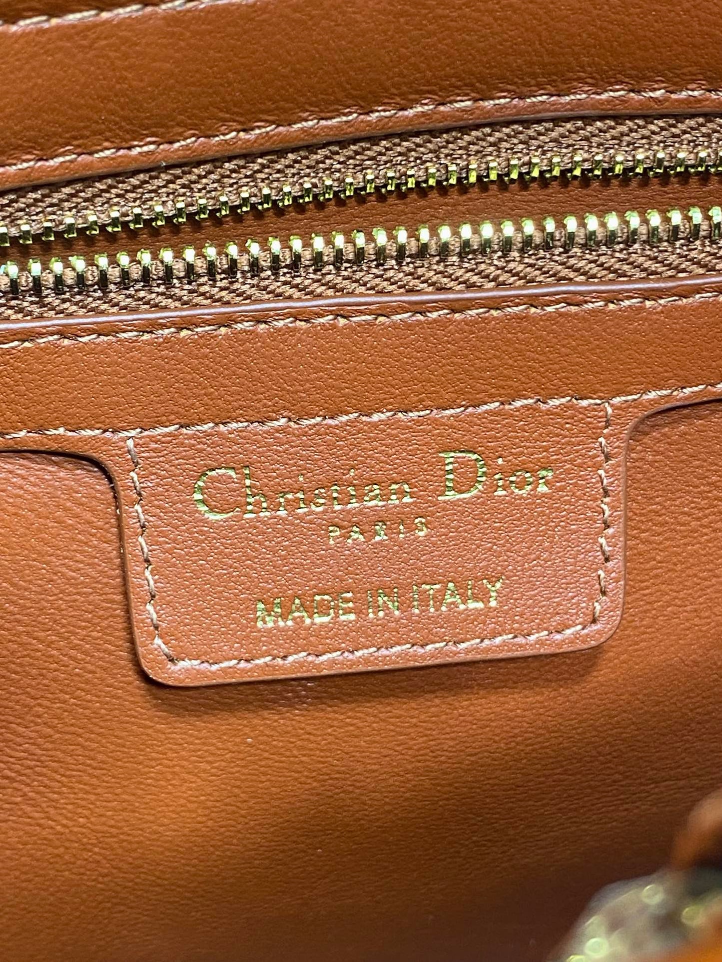 CD 26SS Bow-Adorned Bag Brown Glossy Crocodile Pattern Embossed Calfskin 272523 mysite