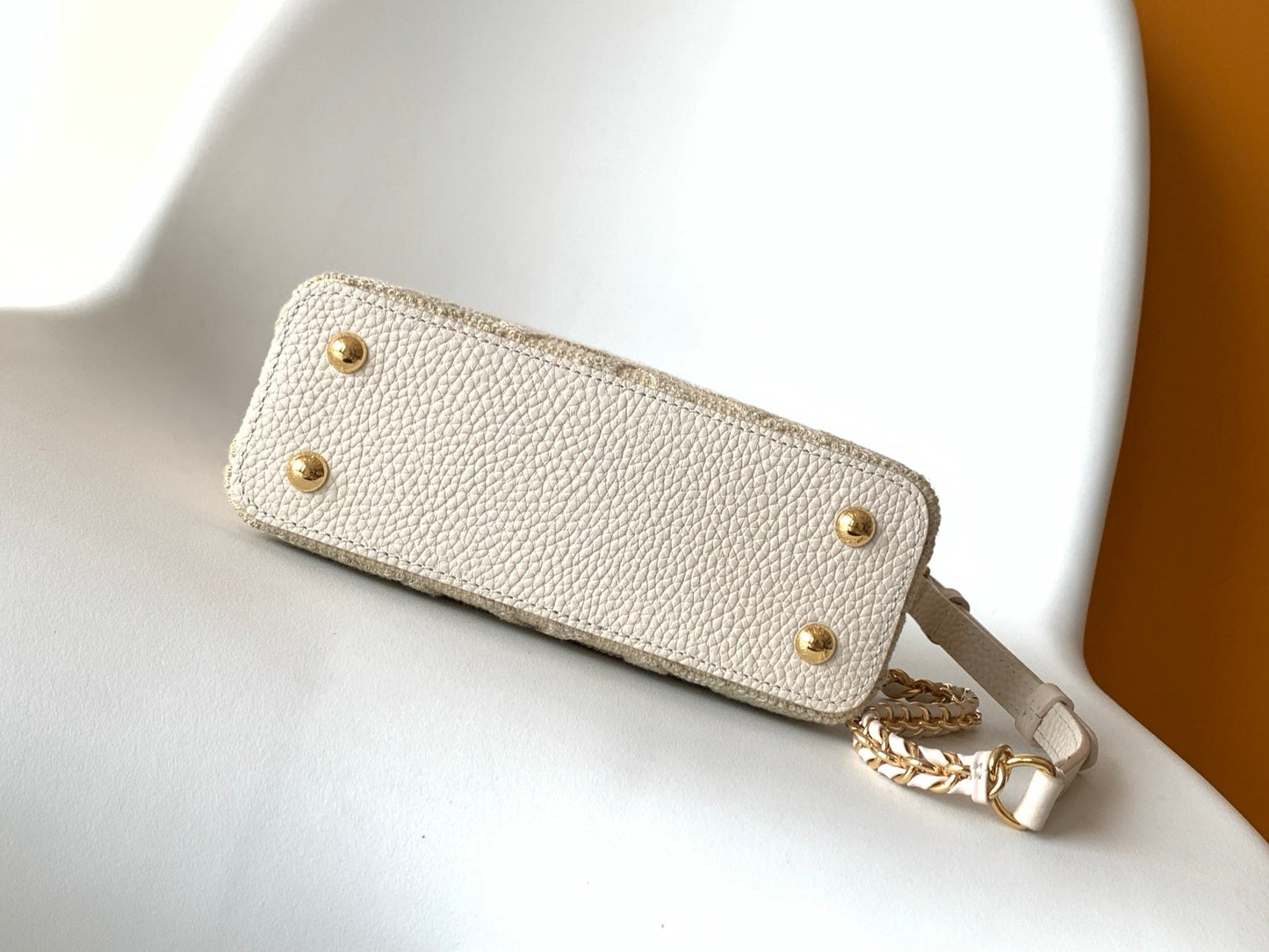 LV Capucine Mini Bag 21cm Vanilla Cotton Canvas Embroidered Pattern GHW mysite