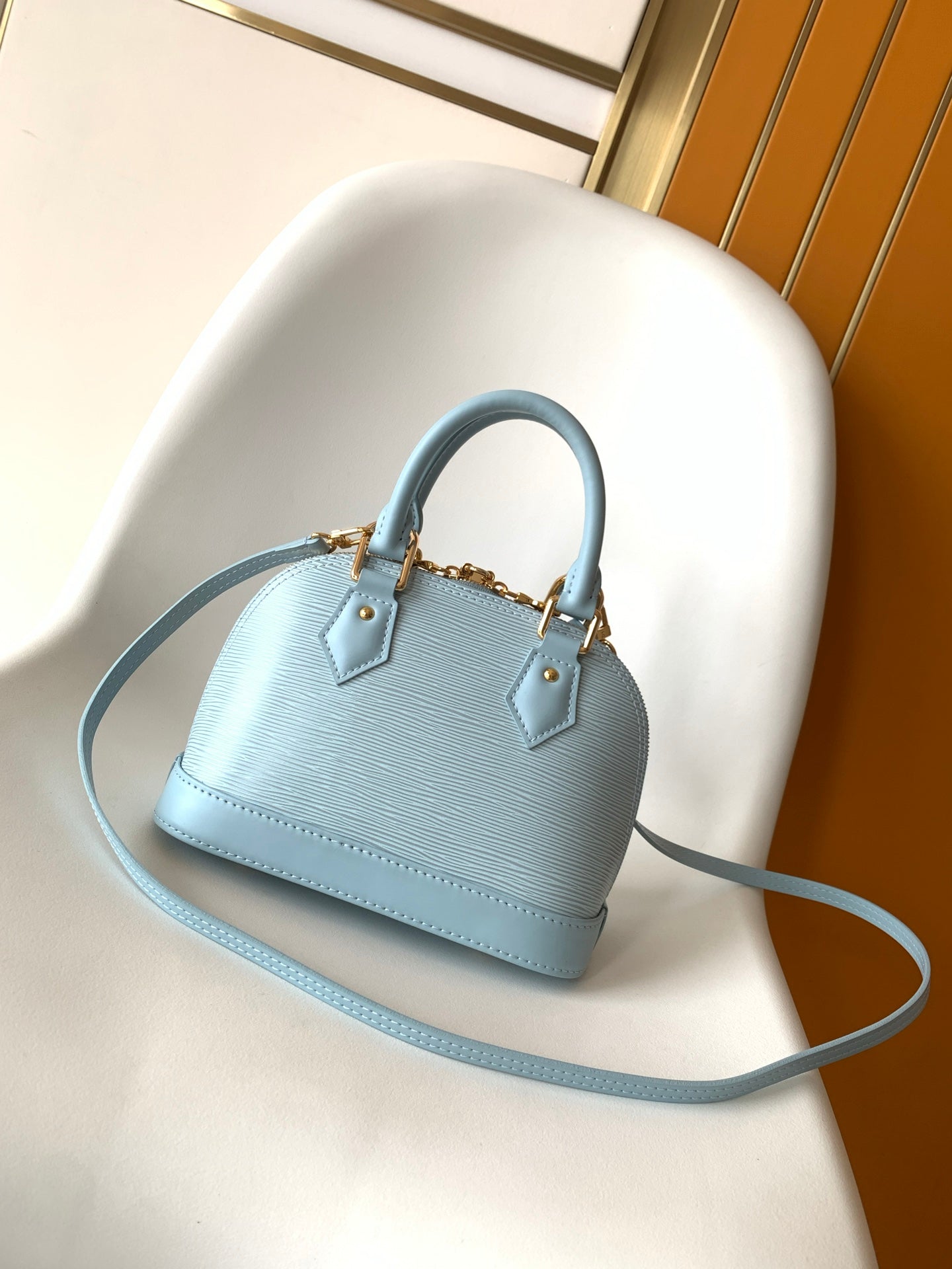 LV x TM Alma BB M13670 Handbag 23.5cm Light Blue Epi Grained Cowhide mysite
