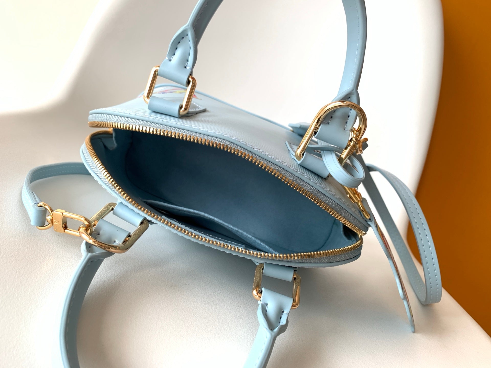 LV x TM Alma BB M13670 Handbag 23.5cm Light Blue Epi Grained Cowhide mysite