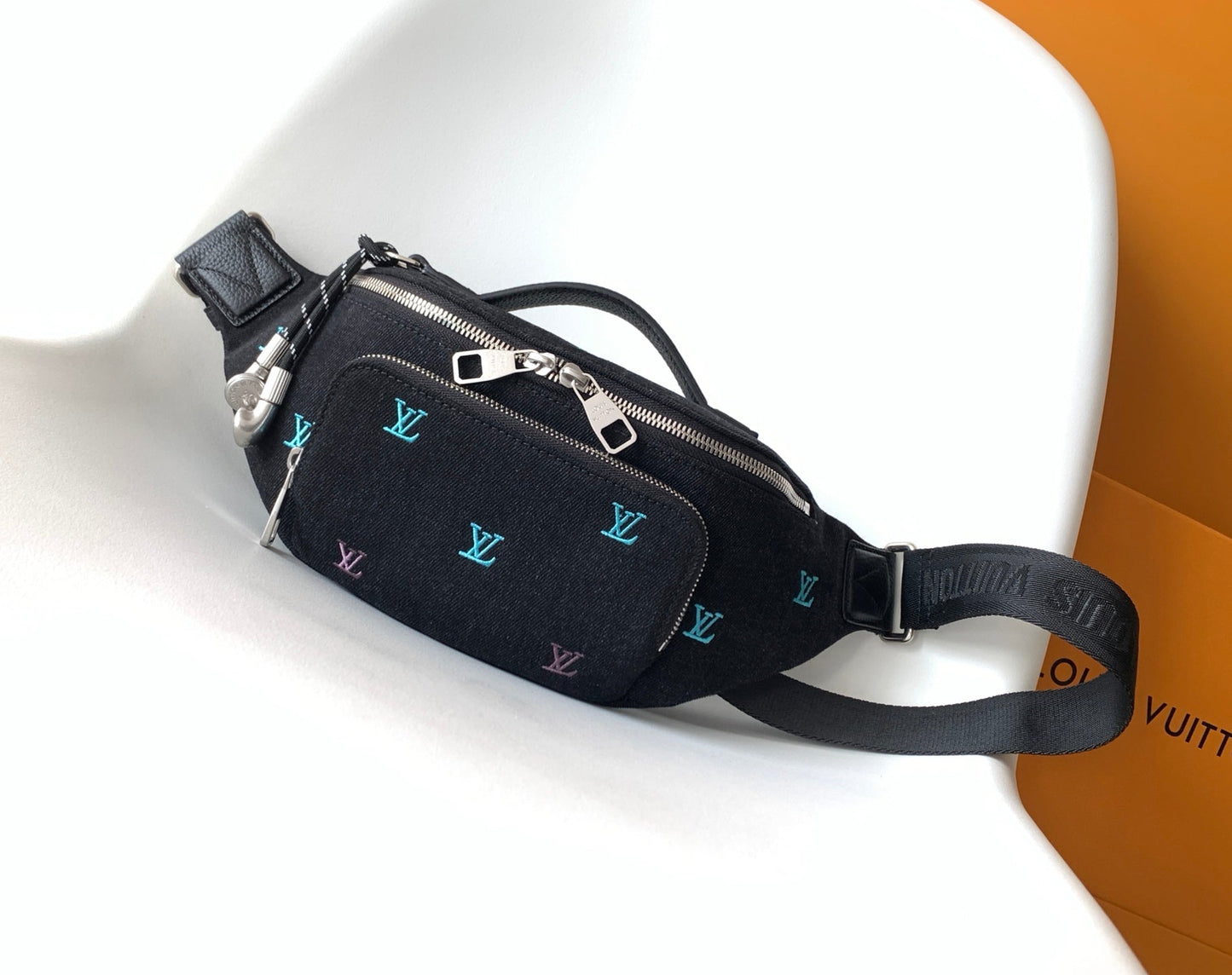 LV M13961 Rush Bumbag Black LV Blason Denim & Cowhide mysite