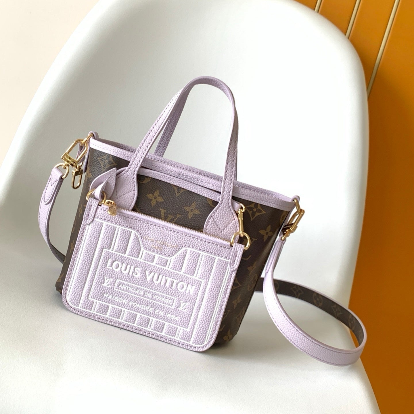 Neverfull 24 Bandoulière Inside Out BB Misty Lilac Calfskin mysite