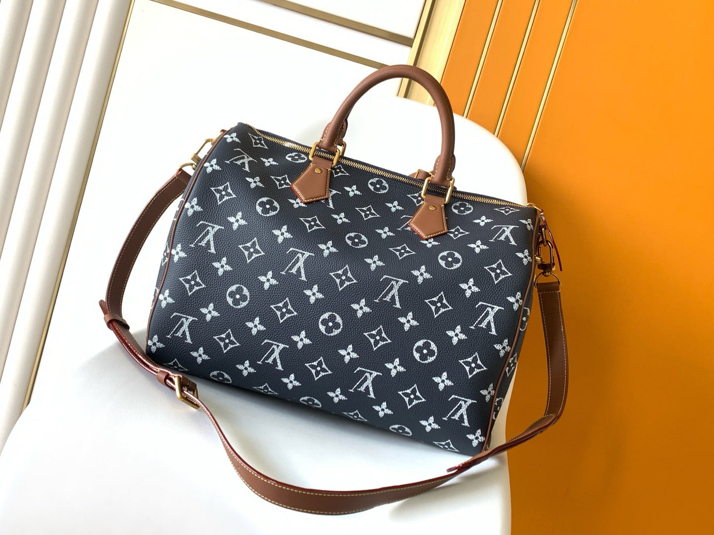 LV Speedy Bandoulière 40cm  Royal Blue Monogram Calfskin GHW mysite