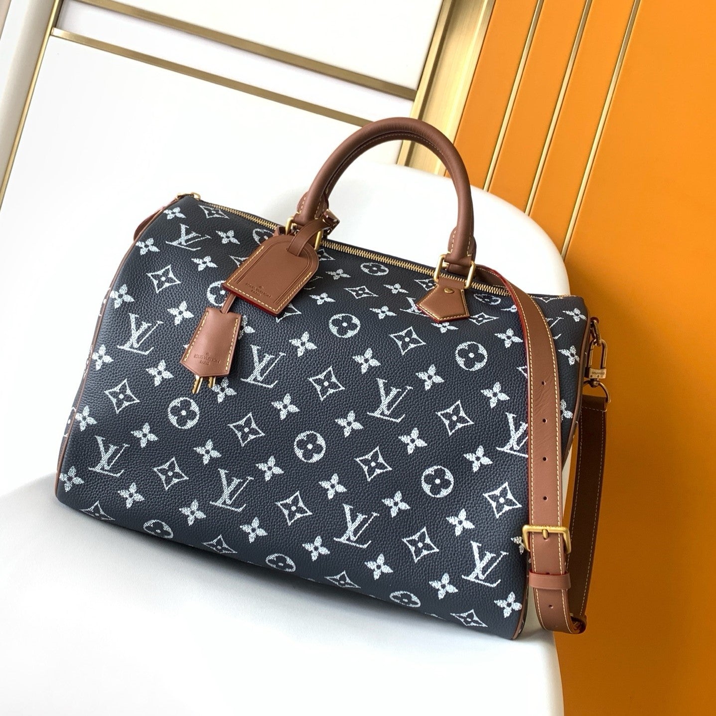 LV Speedy Bandoulière 40cm  Royal Blue Monogram Calfskin GHW mysite