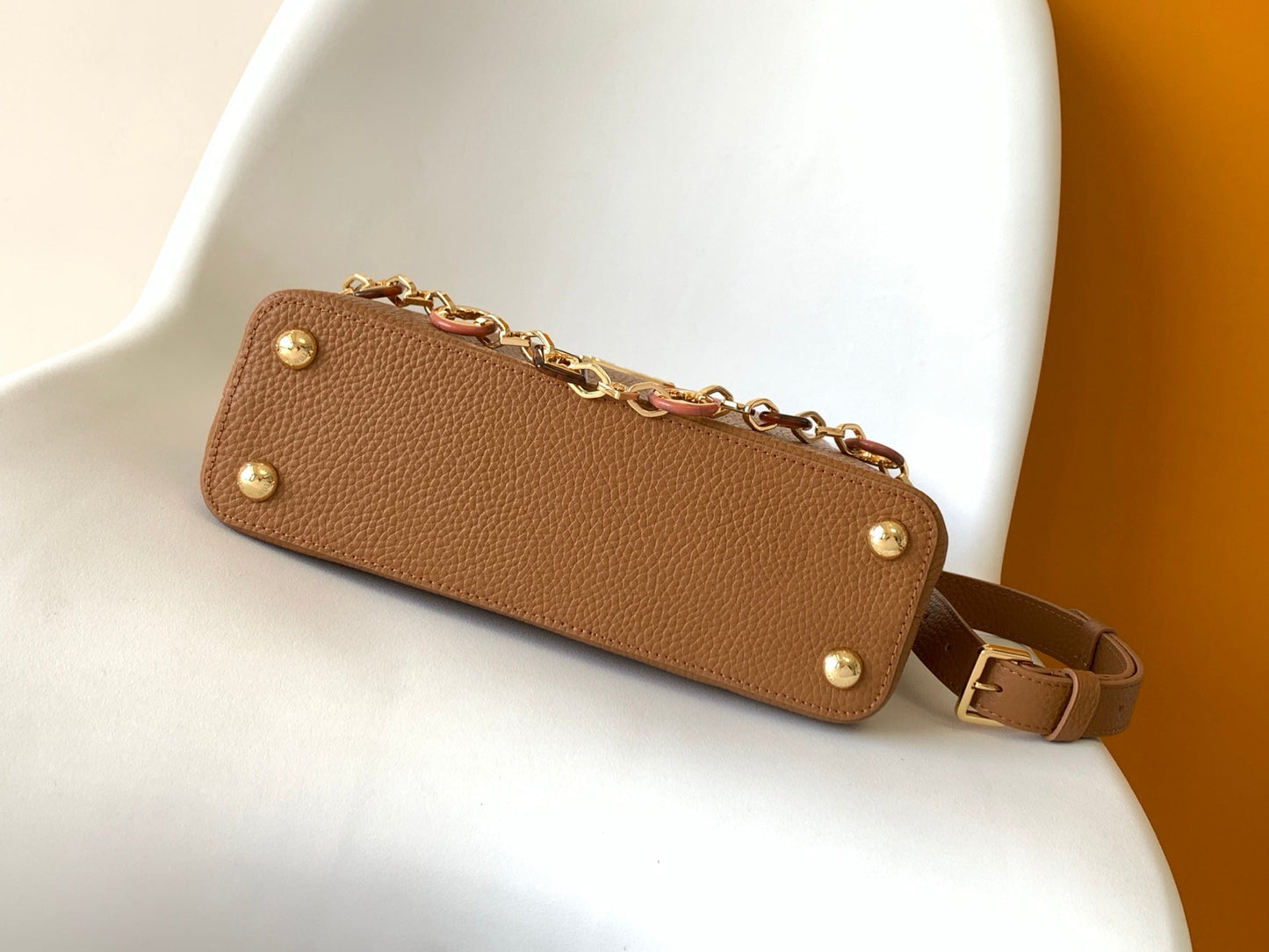 LV Capucine Mini Bag 27cm Brown Gold Taurillon cowhide mysite