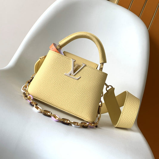 LV Capucine Mini Bag 21cm Beige Gold Taurillon cowhide mysite