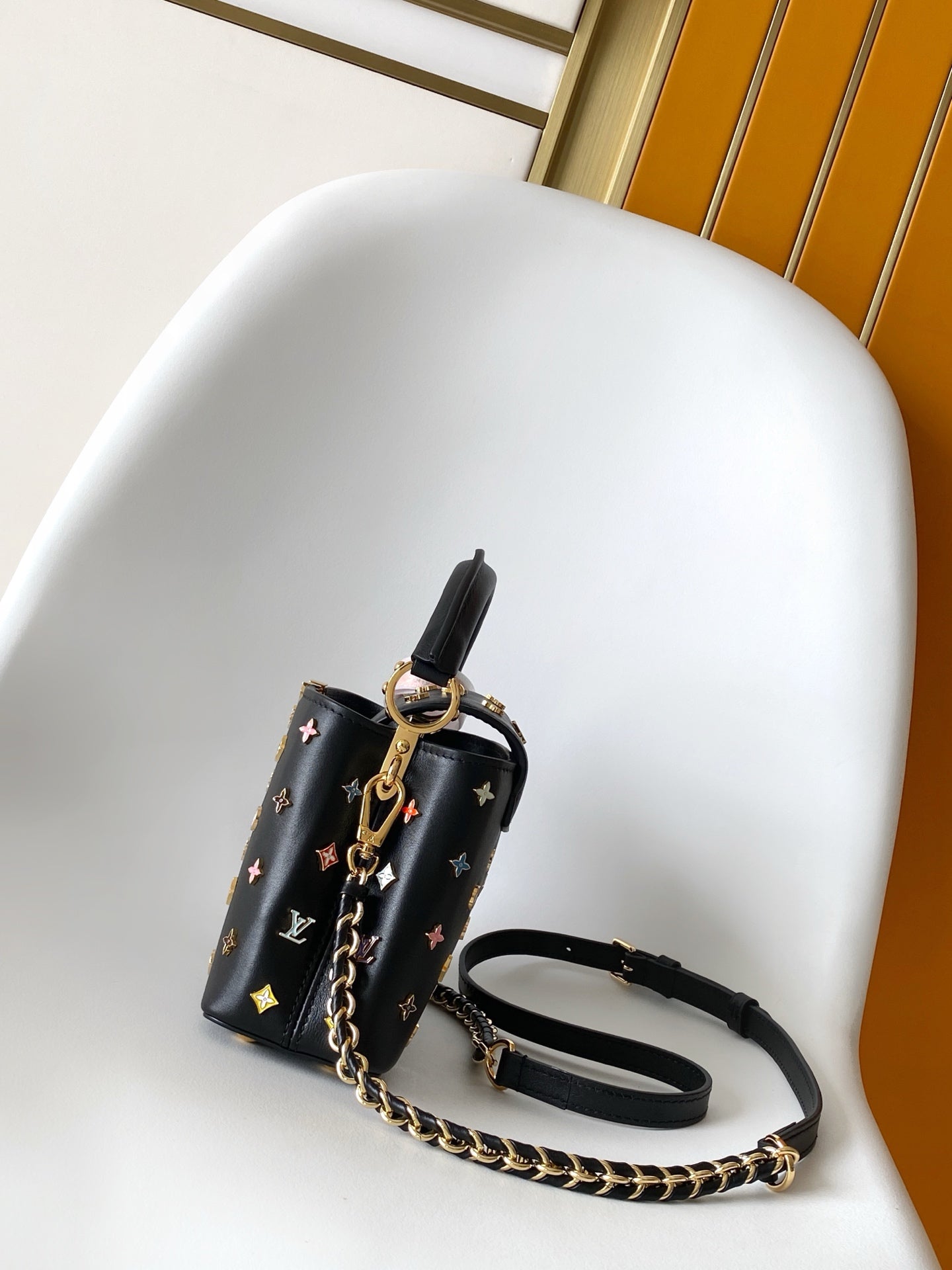 LV x TM Capucines Mini 21cm Black Taurillon Cowhide & Metallic Studs GHW mysite