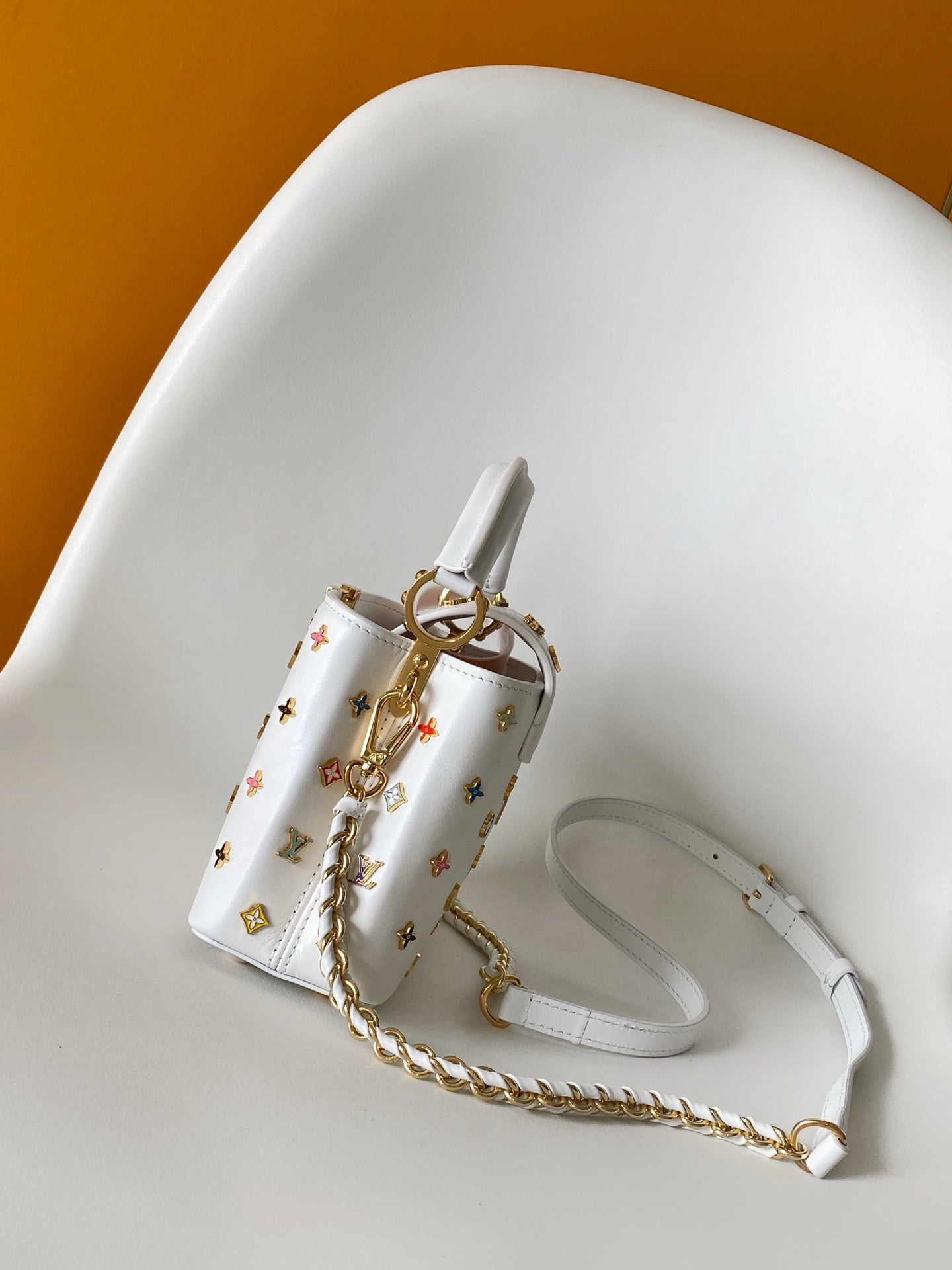 LV x TM Capucines Mini 21cm White Taurillon Cowhide & Metallic Studs GHW mysite