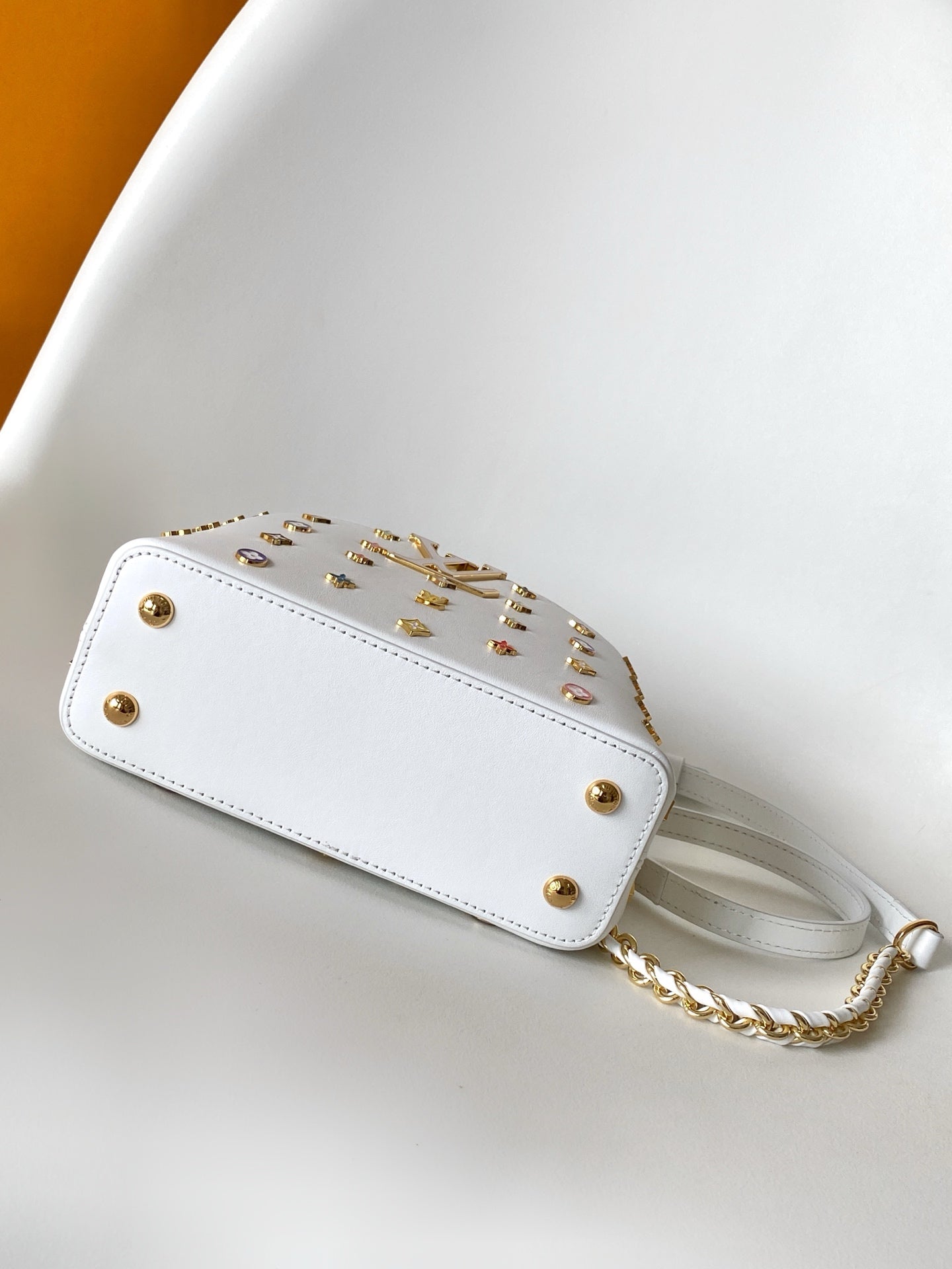 LV x TM Capucines Mini 21cm White Taurillon Cowhide & Metallic Studs GHW mysite