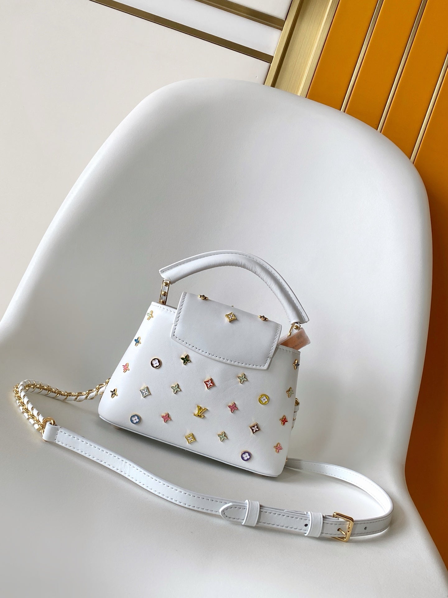 LV x TM Capucines Mini 21cm White Taurillon Cowhide & Metallic Studs GHW mysite