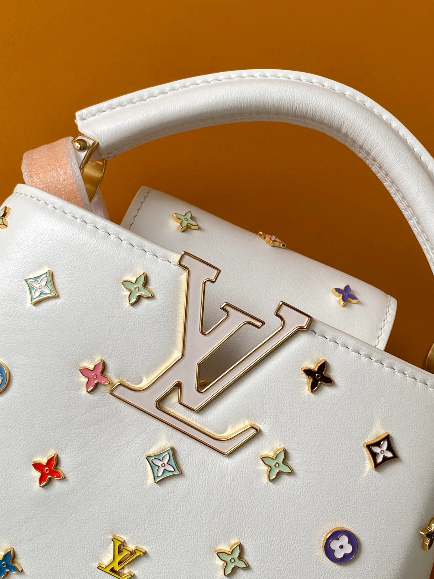 LV x TM Capucines Mini 21cm White Taurillon Cowhide & Metallic Studs GHW mysite