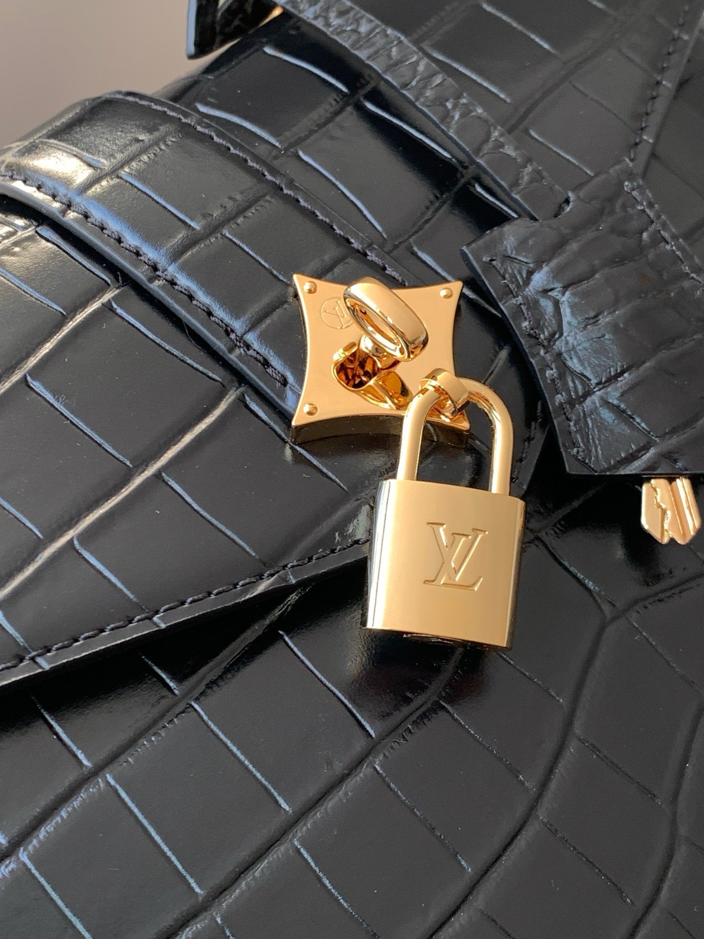 LV 25s Rose Des Vents Handbag 27cm Black Crocodile GHW mysite