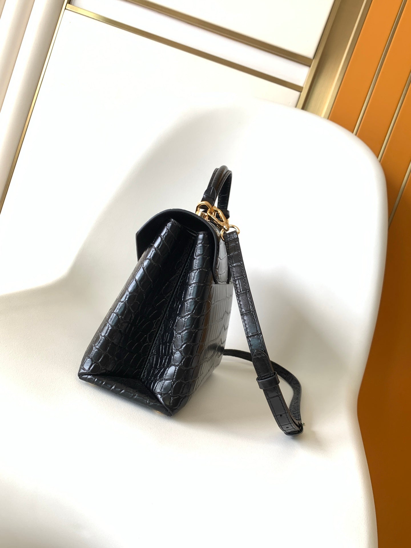 LV 25s Rose Des Vents Handbag 27cm Black Crocodile GHW mysite