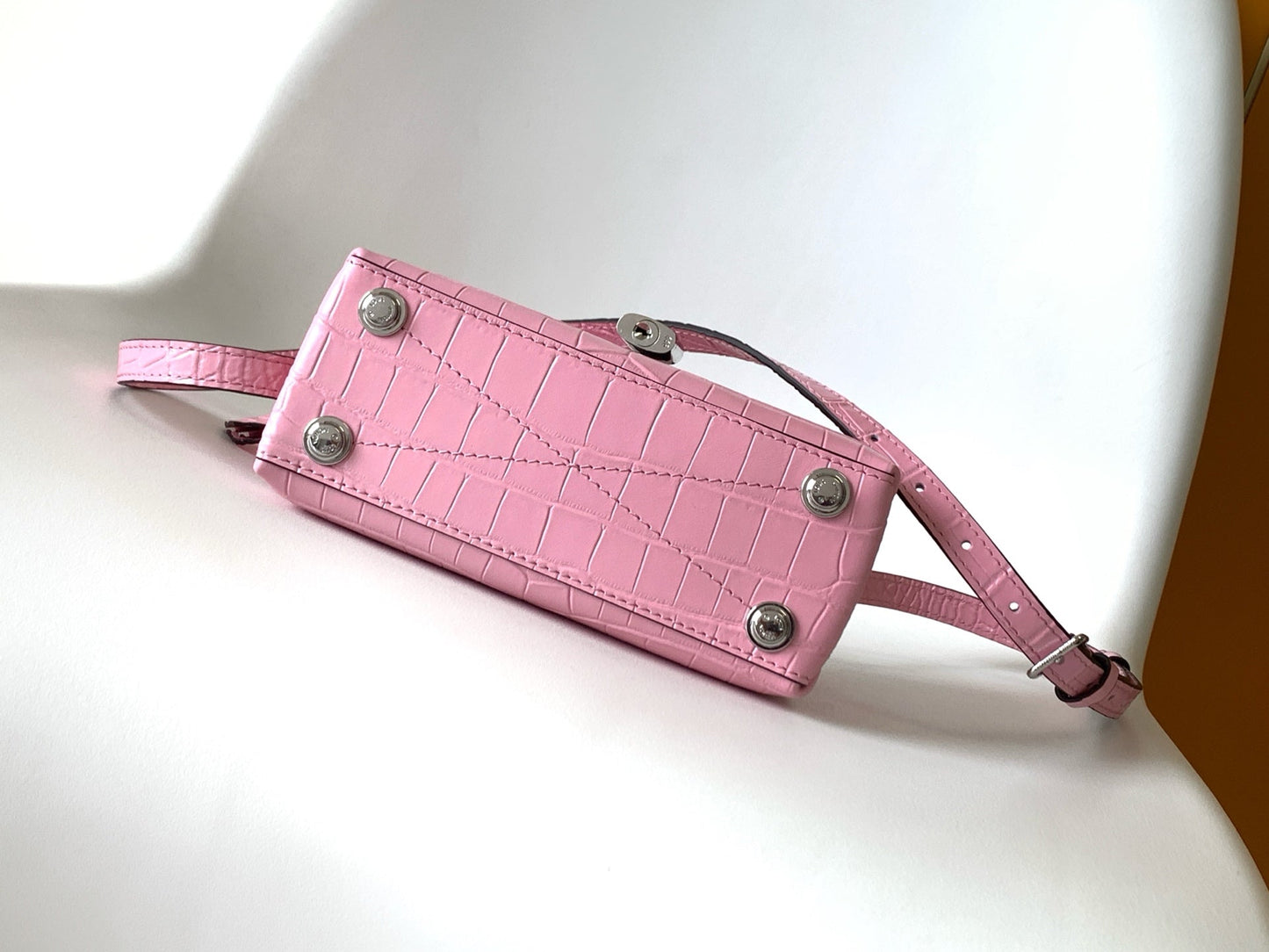 LV 25s Rose Des Vents Handbag 19cm Pink Crocodile Metal HW mysite