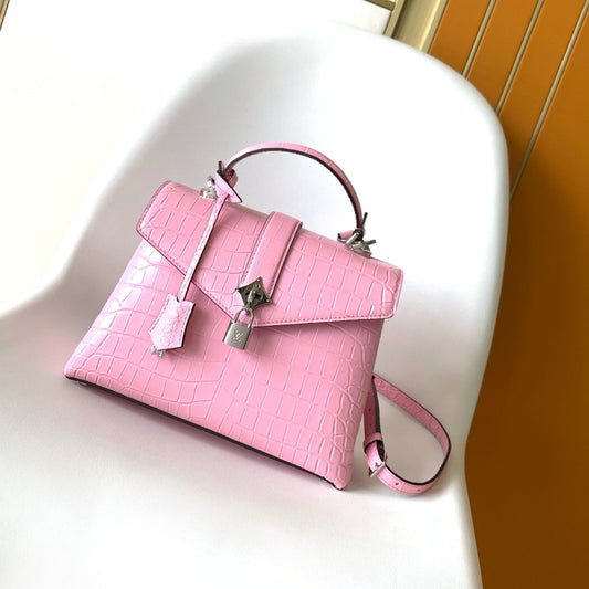 LV 25s Rose Des Vents Handbag 27cm Pink Crocodile Metal HW mysite