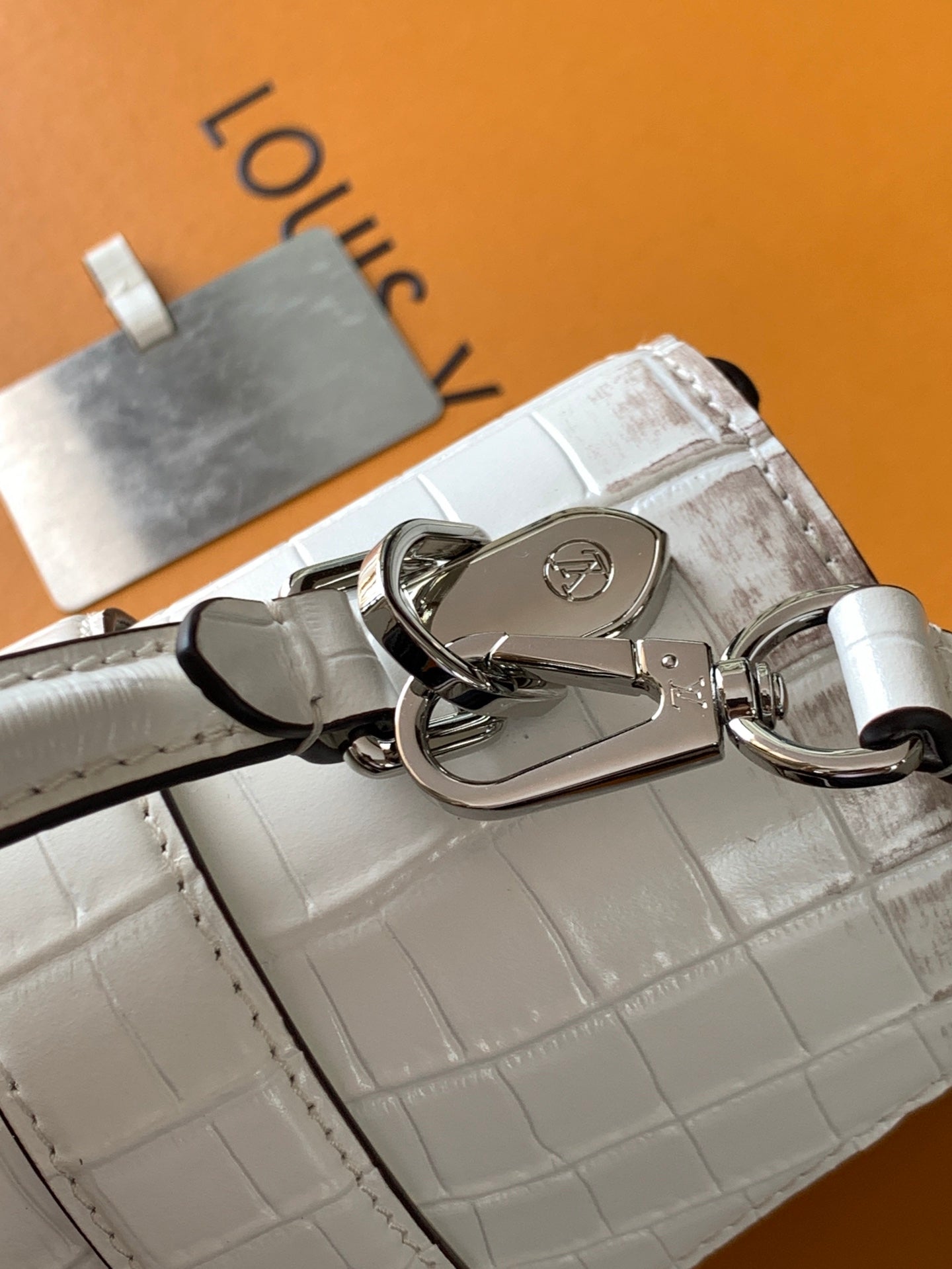 LV 25s Rose Des Vents Handbag 19cm White Crocodile Himalaya Metal HW mysite