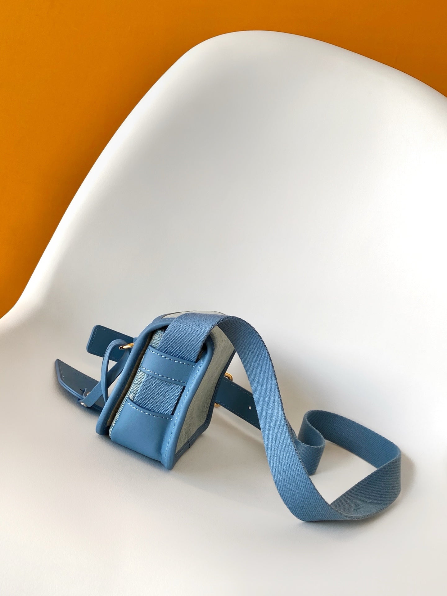 LV Bosphore Mini Handbag 19cm Blue Denim Cotton GHW mysite