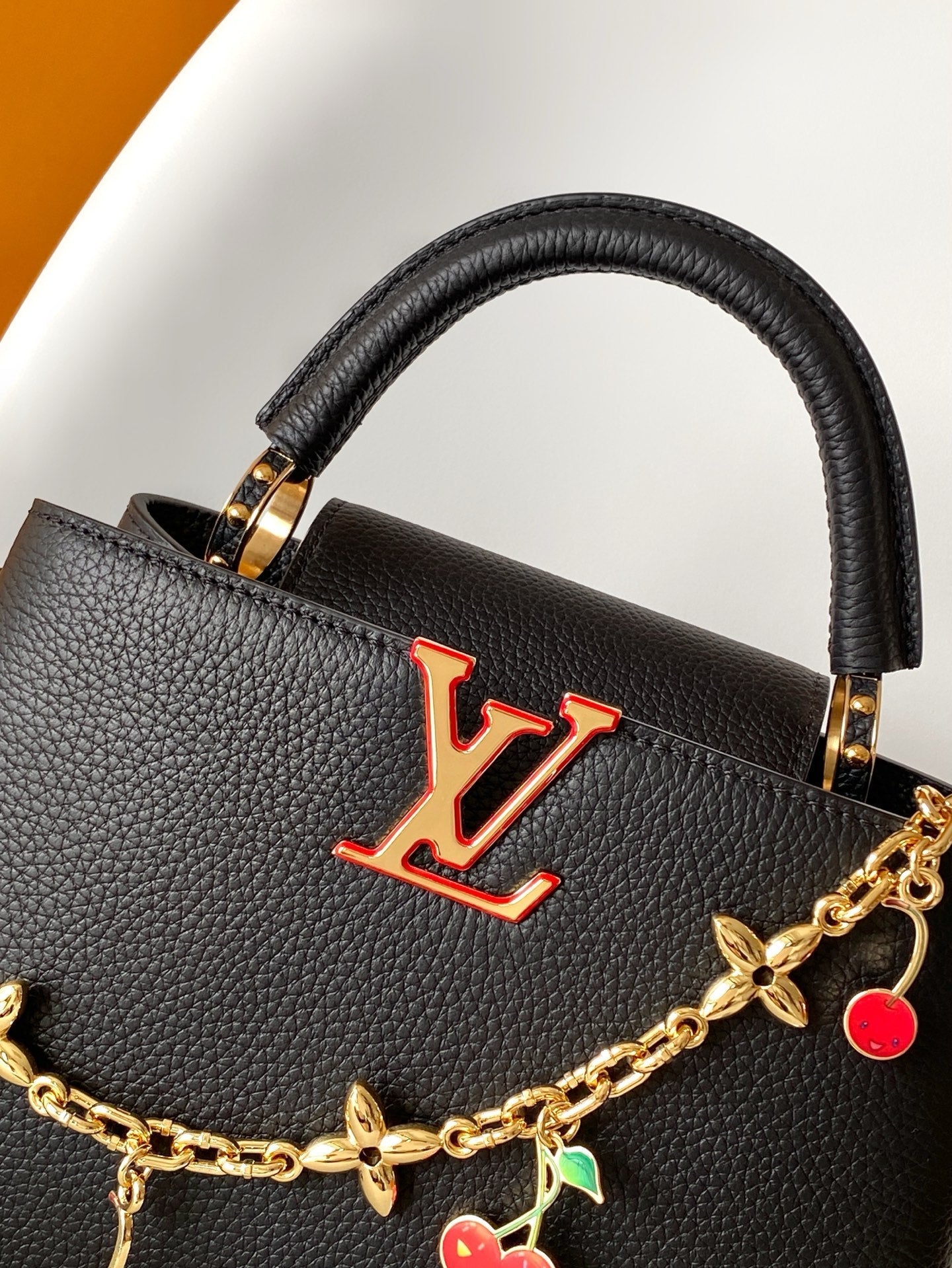 LV x TM Capucines Cheerful Cherry Charms 27 Black Taurillon Leather 268185 mysite