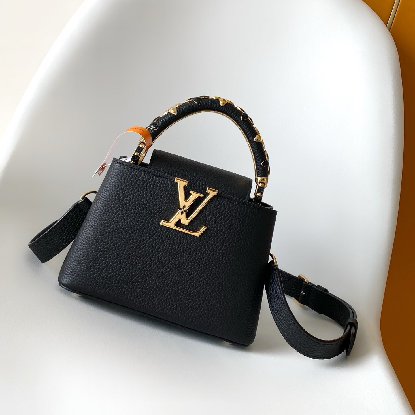 LV Capucines with LV Initials logo 21 Black Taurillon Leather 268143 mysite