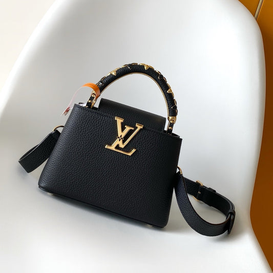 LV Capucines with LV Initials logo 21 Black Taurillon Leather 268143 mysite