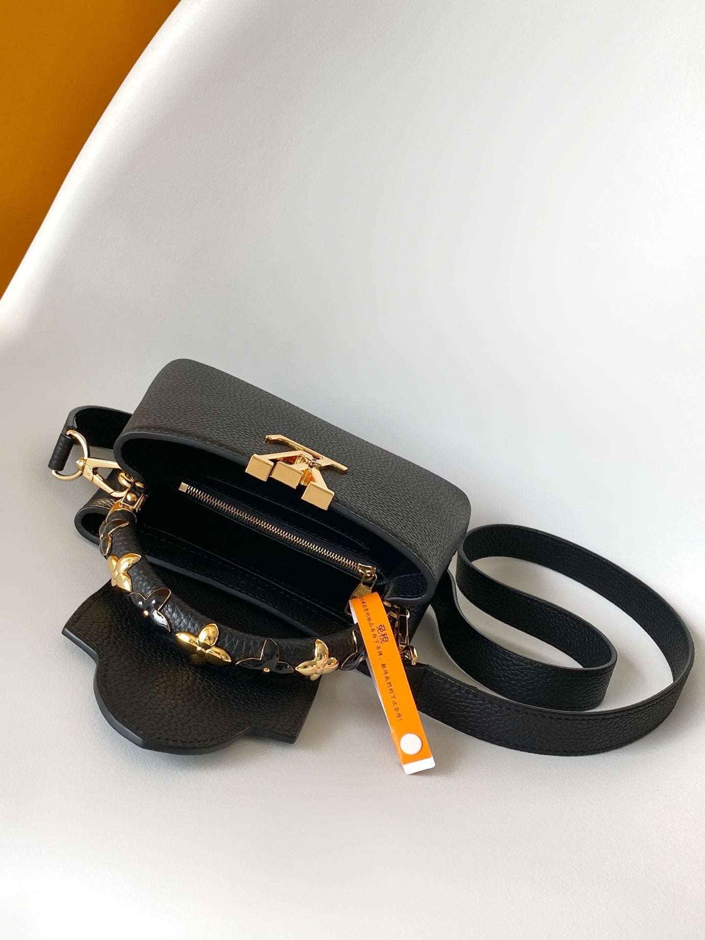 LV Capucines with LV Initials logo 21 Black Taurillon Leather 268143 mysite