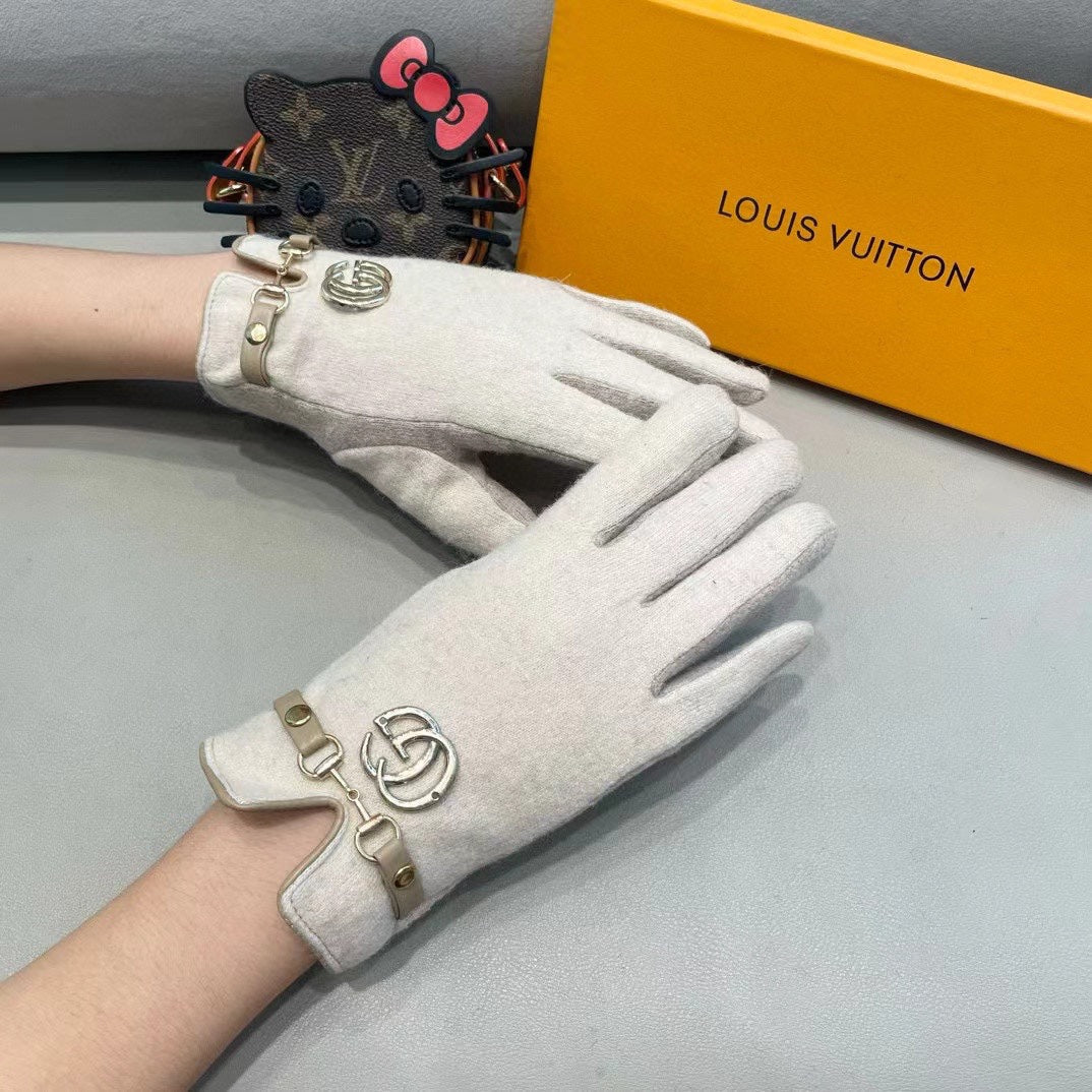 GLOVES IN BEIGE WOOL 454557 mysite