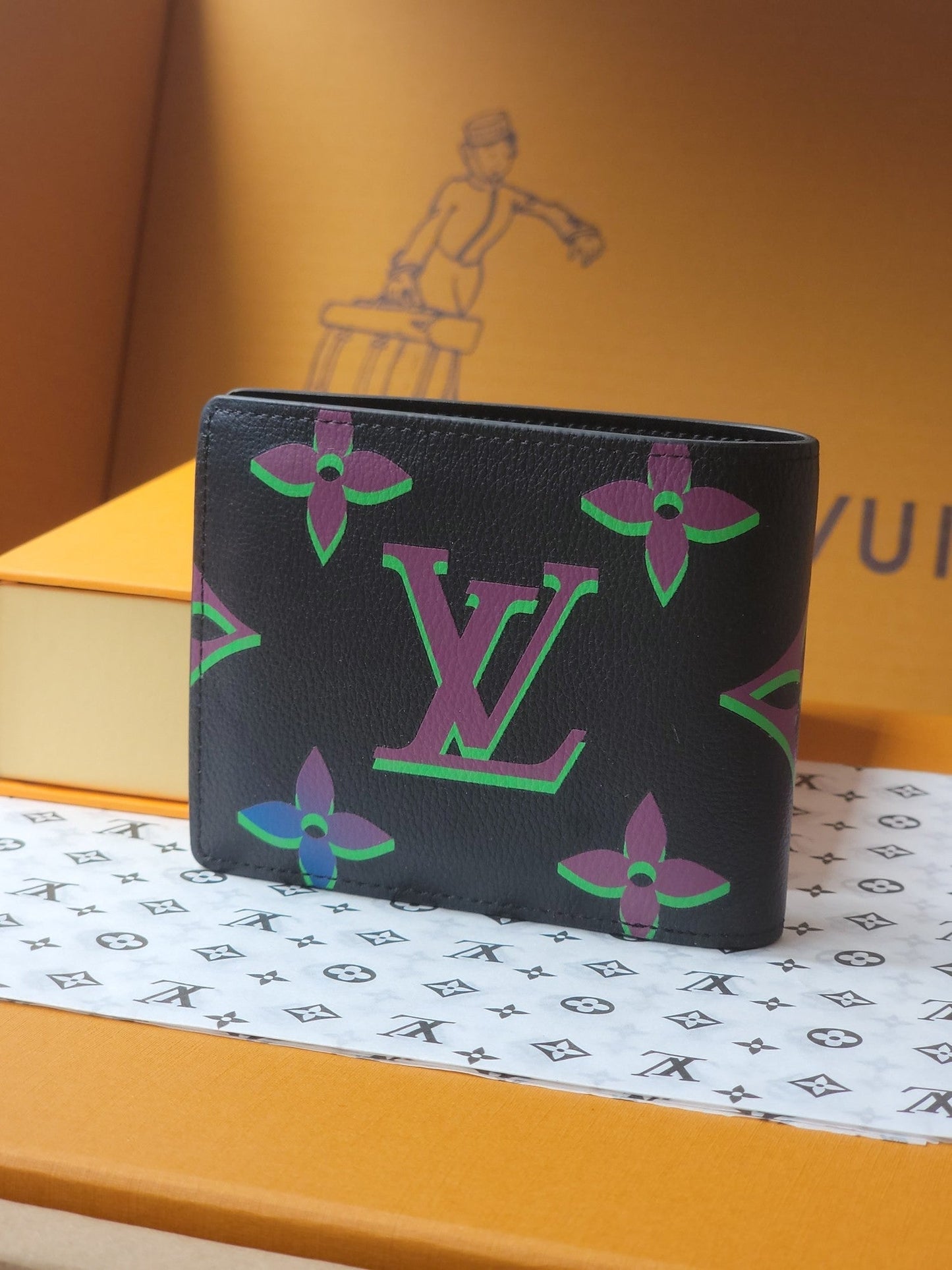 LV M82297 Multiple Wallet Black Borealis Monogram Cowhide mysite