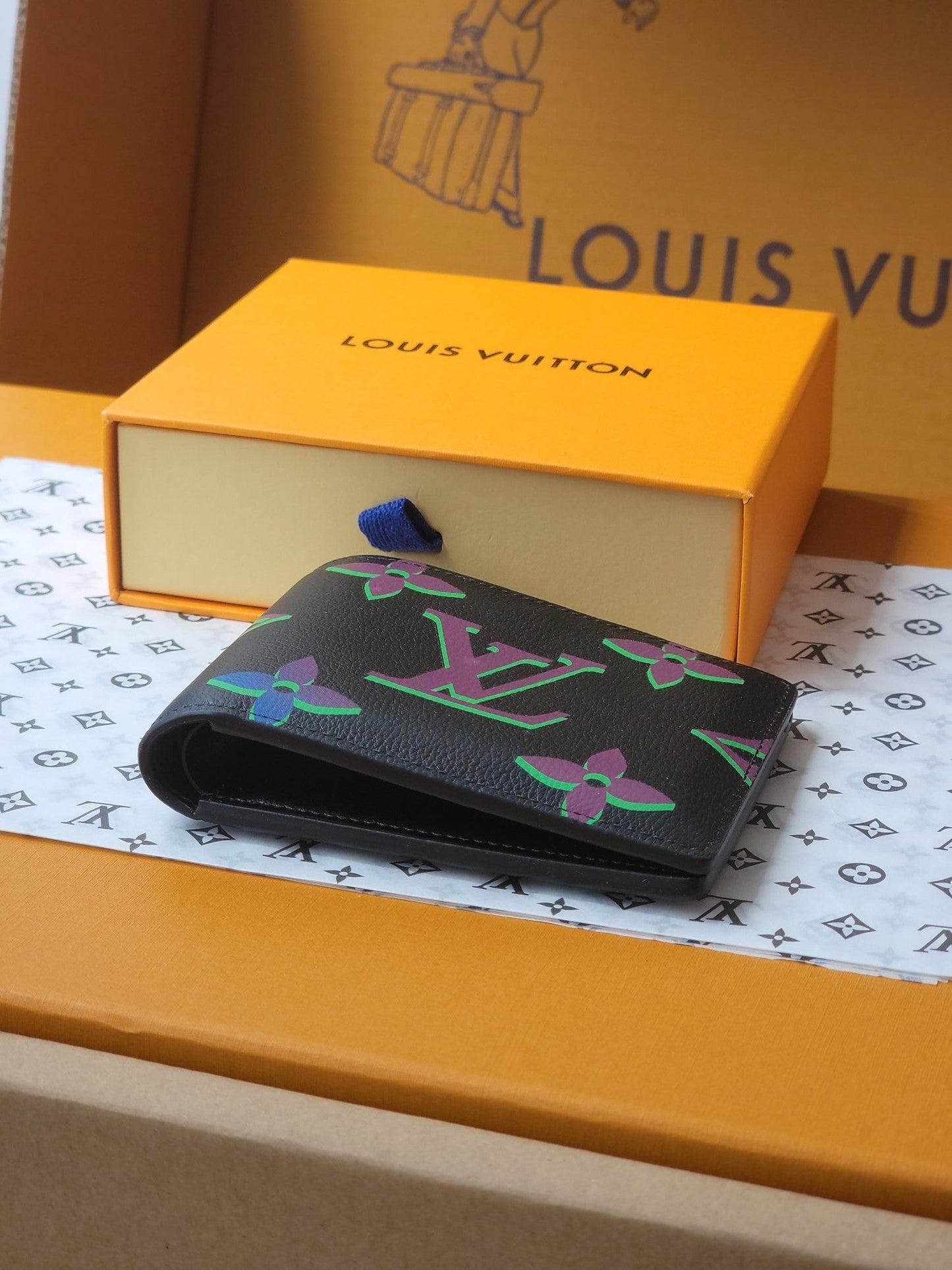 LV M82297 Multiple Wallet Black Borealis Monogram Cowhide mysite