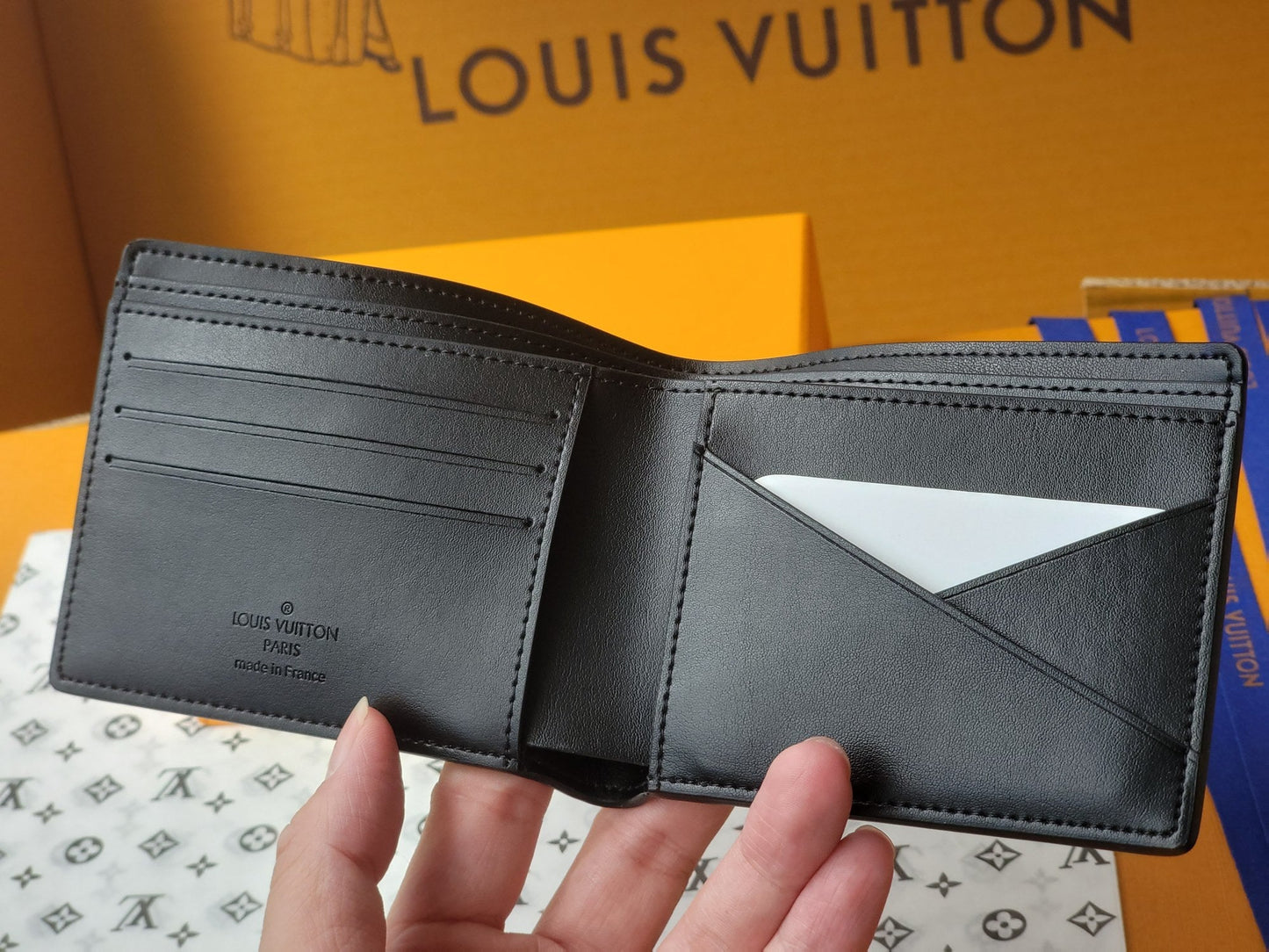 LV M82297 Multiple Wallet Black Borealis Monogram Cowhide mysite