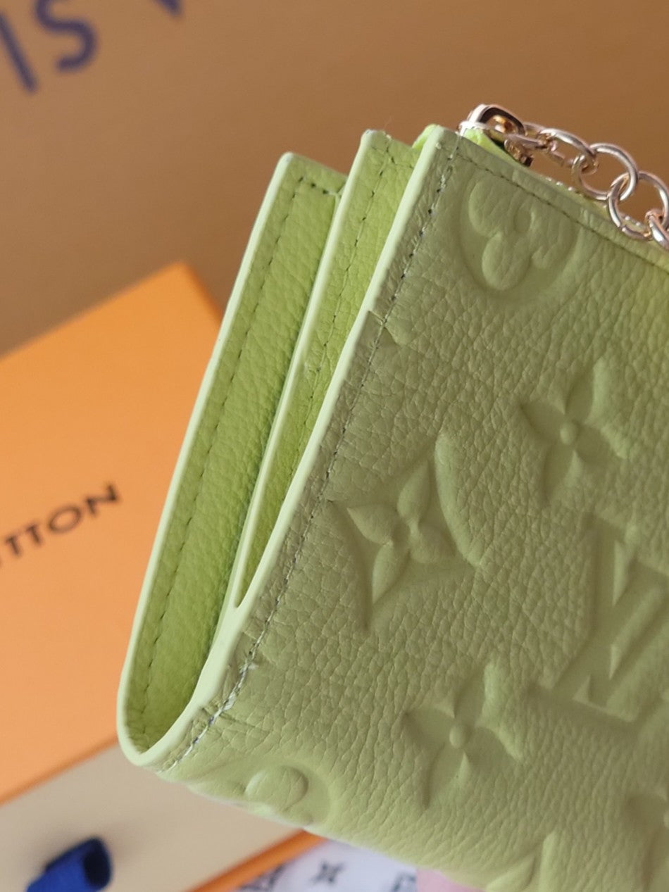 LV M14655 Lisa Wallet Light Green Monogram Embossed cowhide GHW mysite