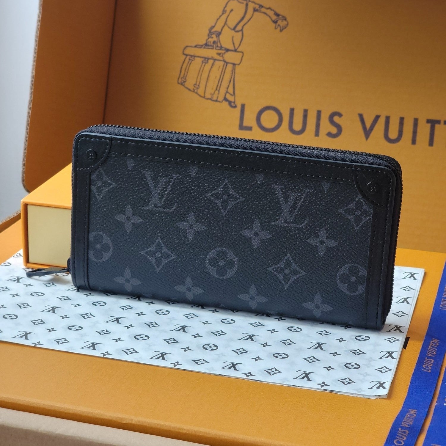 LV Trunk Zippy Wallet Black Monogram Eclipse Canvas mysite